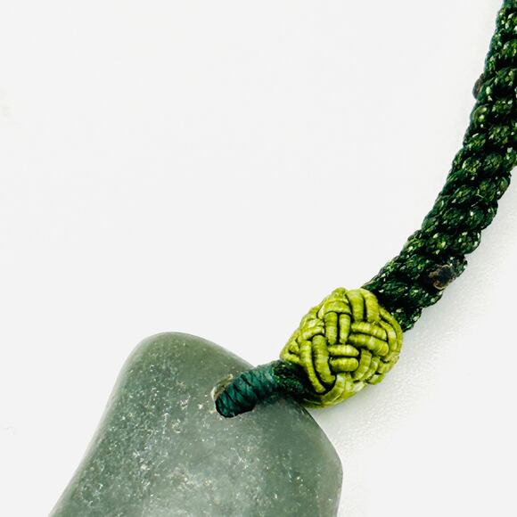 Antique Chinese Jade Dark Green Carved Dragon Clasp Collar Necklace - Picture 6 of 9